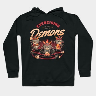 Exercising My Demons - Cute Evil Dark Funny Baphomet Gift Hoodie